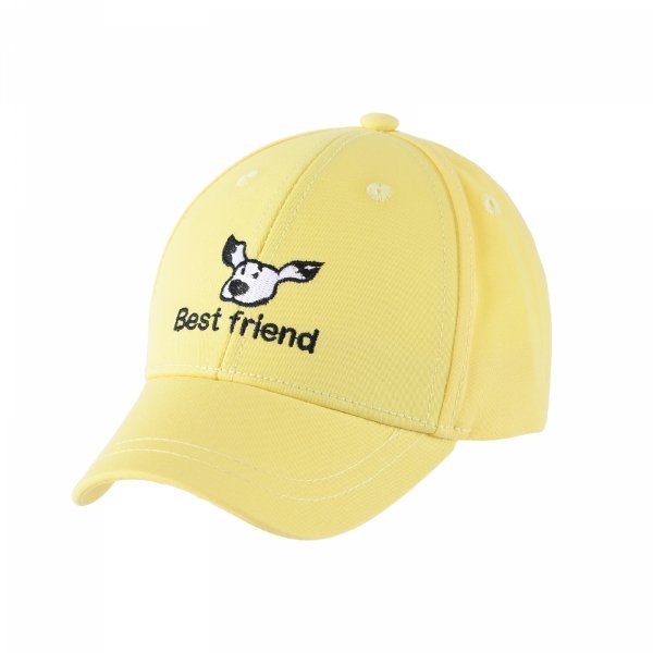 Dziewczęca bejsbolówka Be Snazzy z haftem pieska „Best friend” to urocza czapka dziecięca na ciepłe dni. Wykonana z 100% bawełny, posiada regulację i wywietrzniki, które zwiększają komfort podczas codziennego noszenia.