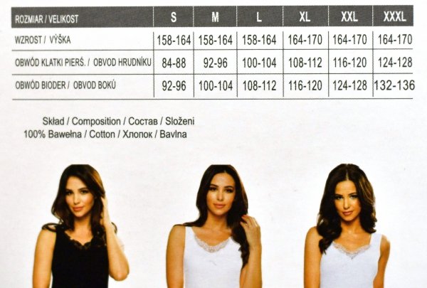 Koszulka damska Aurel marki Emili to wygodny model z 100% bawełny. Dekolt ozdobiony gipiurą nadaje jej subtelnego i kobiecego wyglądu.