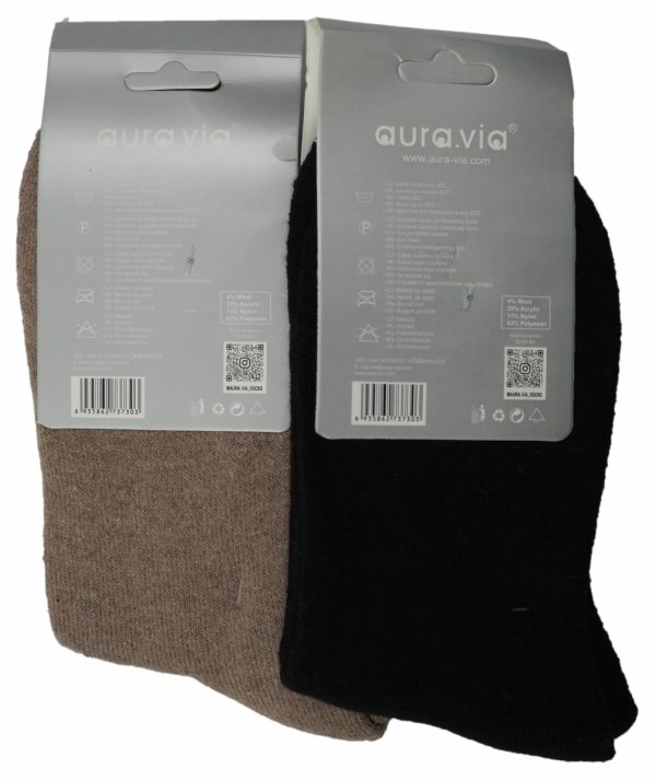 Ciepłe skarpety termiczne AuraVia Wool Rich Socks – ochrona przed zimnem do -15°C, z dodatkiem wełny i stylowym wzornictwem. Idealne na zimowe dni.