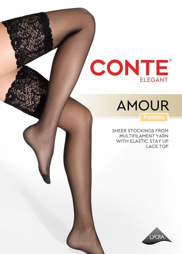 Pończochy z gumką CONTE AMOUR Fantasy to doskonały wybór dla kobiet ceniących styl i wygodę. Efekt naturalnego jedwabiu nadaje nogom gładkości i eleganckiego blasku.