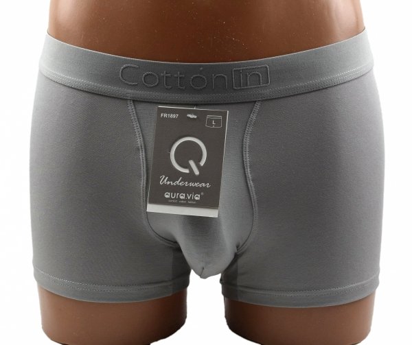 Wygodne bokserki jasnoszare Auravia–miękka bawełna 95%, rozmiar 2XL