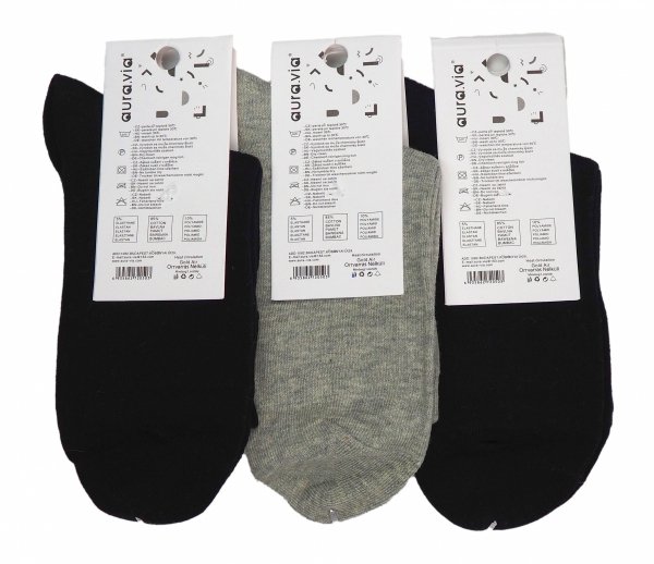 Zestaw skarpet składa się z trzech par, wykonane z wysokiej jakości bawełny w rozmiarze 35-38. Całoroczne. Model NP9311 firmy AuraVia.