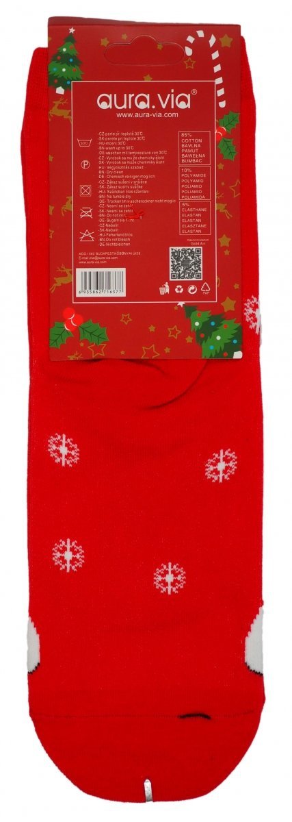 Skarpetki bawełniane, motyw świąteczny. Połyskujące elementy. Wykonane w rozmiarze 38-41 firmy Aura.Via