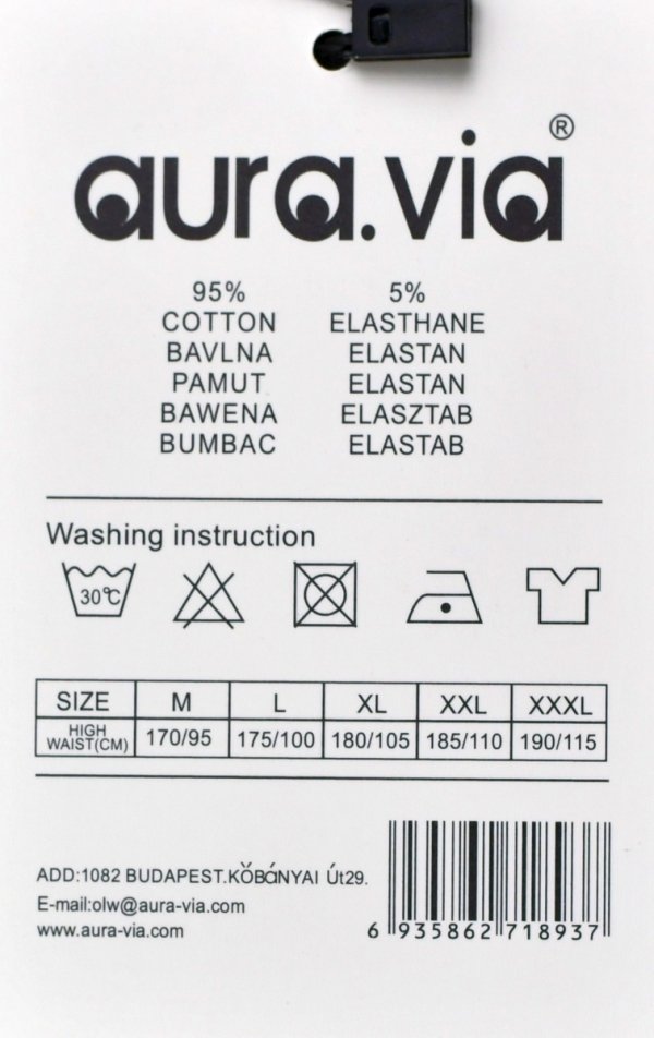 Prążkowane bokserki Auravia–czarne, classic fit, płaskie szwy, rozmiar 2XL