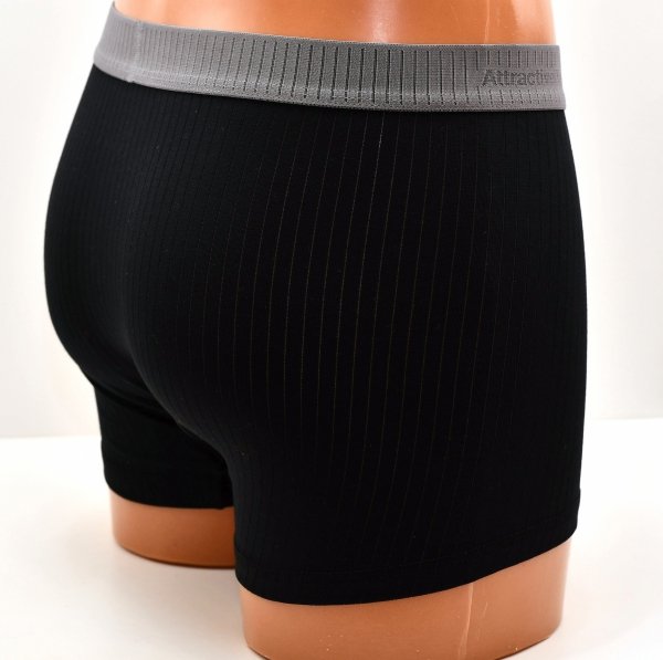 Prążkowane bokserki Auravia–czarne, classic fit, płaskie szwy, rozmiar L