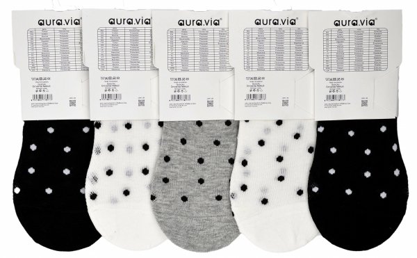 5 par stopek Aura.via z zabawnym haftem MUU – lekkie, miękkie i idealne do noszenia latem, bez zsuwania i przegrzewania stóp