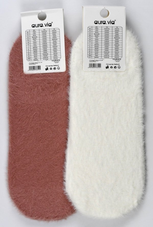 Damskie skarpetki stopki z długim włosem – idealne na zimę 35-38