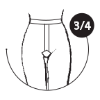 Część majteczkowa typu t-band z bawełnianym klinem w rozmiarze 3 i 4