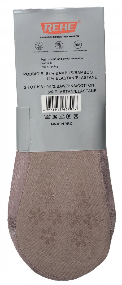 Koronkowe skarpetki do balerin–komfort i styl,mikrostopki rozmiar 35-39 Rehe