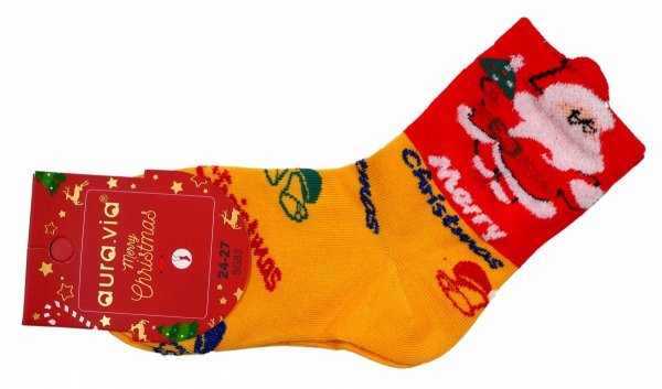 Skarpety świąteczne dziecięce 32-35 AuraVia,skarpety unisex mikołaj prezent
