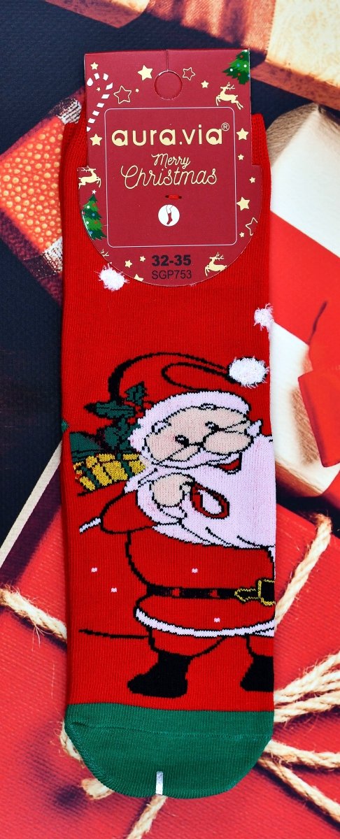 Świąteczne skarpety Aura.Via z brokatem–wyjątkowy blask na zimę 32-35
