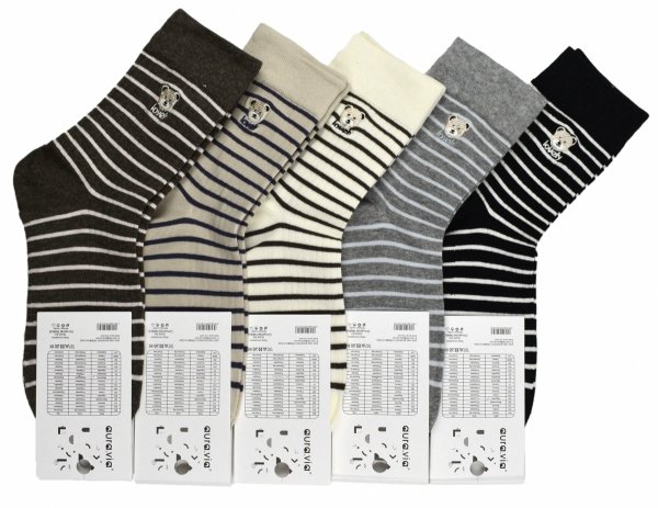 Aura.Via skarpety damskie – modne paski, haft misia i wygoda na każdy dzień. Zestaw 5 par w różnych kolorach.