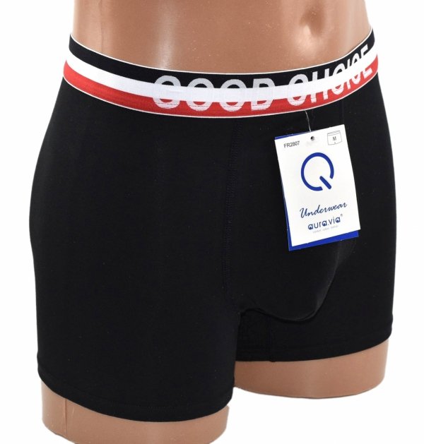 Czarne bokserki męskie Aura.Via–bawełna i szeroka gumka GOOD CHOICE, rozmiar 3XL