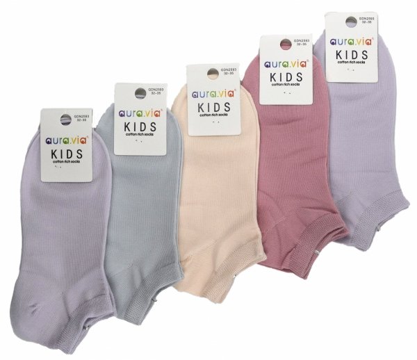 Aura Via Kids–pastelowe skarpetki, stopki dla dzieci 24-27 5 par