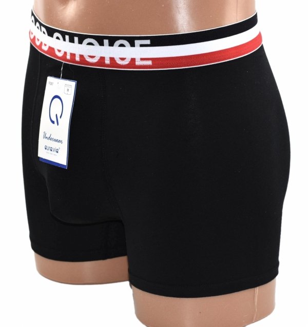 Czarne bokserki męskie Aura.Via to idealne połączenie komfortu, elegancji i sportowego wyglądu dzięki szerokiej gumce.