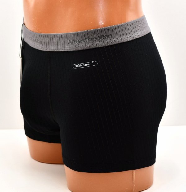 Prążkowane bokserki Auravia–czarne, classic fit, płaskie szwy, rozmiar 3XL