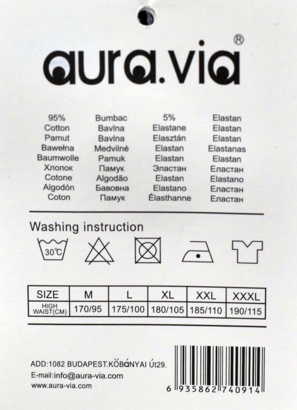 Czarne bokserki męskie Aura.Via–bawełna i szeroka gumka GOOD CHOICE, rozmiar 3XL