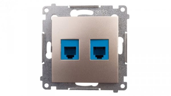 Simon 54 Gniazdo telefoniczne podwójne 2xRJ12 złoty mat DT2.01/44