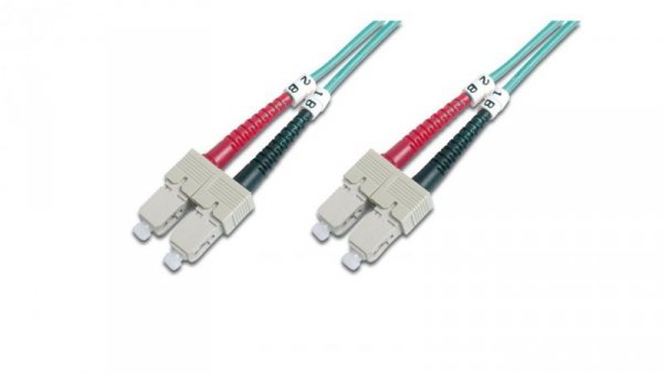 Patch cord światłowodowy SC/SC duplex MM 50/125 OM3 LSOH 2m błękitny DK-2522-02/3