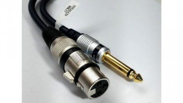 Kabel przyłącze mikrofonowe gn.XLR 3p/wt.Jack 6,3 mono MK17 /5,0m/