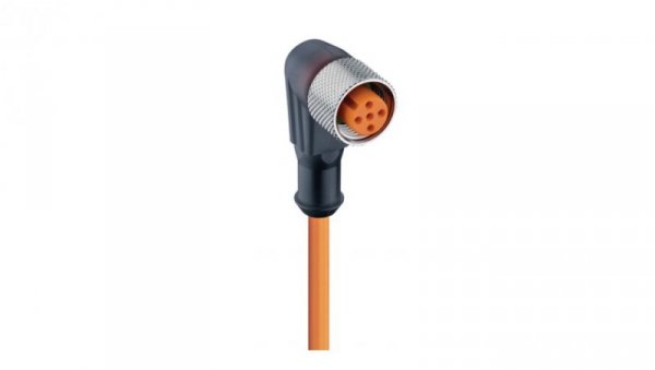 Kabel konfekcjonowany jednostronnie złącze M12 żeńskie kątowe 5-pinowe z gwintem samoblokującym PVC RKWT 5-56/5 M