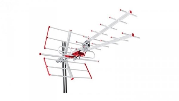 Antena zewnętrzna TV DVB-T/T2 H.265 HEVC Combo UHF VHF pasywna max 100dBµV Maclean MCTV-855 filtr Lte