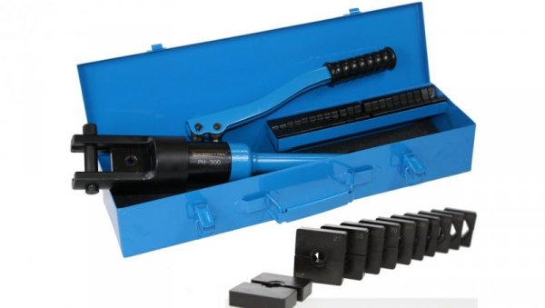 Praska hydrauliczna do kabli PH-300 / z zestawem matryc 10, 16, 25, 35, 50, 70, 95, 120, 150, 185, 240, 300 mm2
