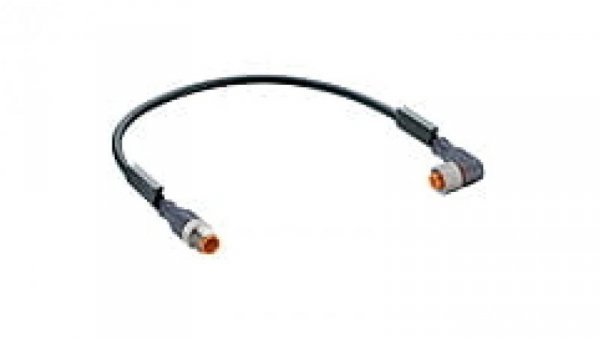 Kabel konfekcjonowany obustronnie M12 4-pinowy męskie proste żeńskie złącze kątowe czarny PUR RST 4-RKWT 4-225/2 M