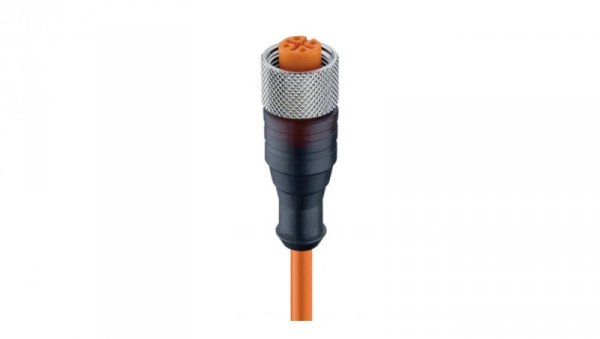 Kabel konfekcjonowany jednostronnie M12 4-pinowy złącze żeńskie prosta pomarańczowy PVC RKT/LED F 4-07/10 M