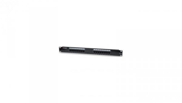 Patch panel UTP Cat6 16 portów, 1U, czarny