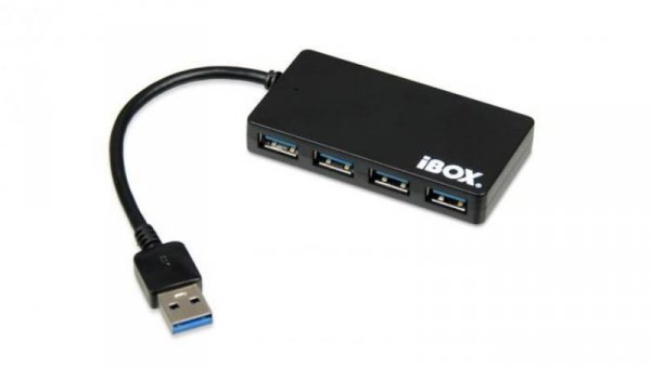 Hub IBOX USB 3.0 CZARNY 4-PORTY, SLIM IUH3F56 (4x USB 3.0 kolor czarny)