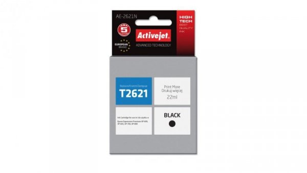 Tusz Activejet AE-2621N (zamiennik Epson 26 T2621 Supreme 22 ml czarny)