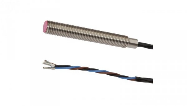Czujnik indukcyjny M8x1 dł: 60 mm zabudowany Sn: 2 mm 10-30V DC 140 stC PNP NO kabel 2m IP50 IB0801T0