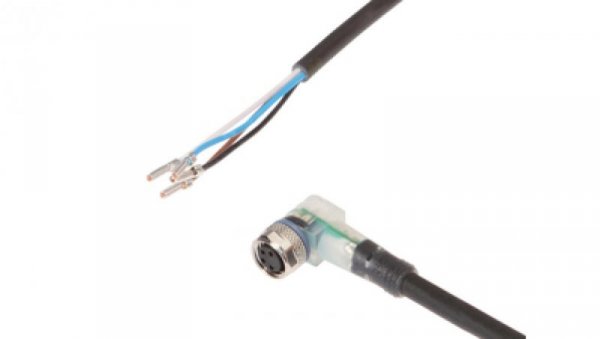 Złącze do samokonfekcjonowania M8 żeńskie kątowe 4-pin końcówka niezarobiona 4x0,34mm² PUR IP67 wyświetlacz LED VK200471
