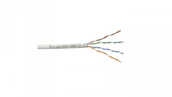 Kabel Emiter Net UTP (U/UTP) kat.5e 350 MHz drut standard szary K/EMITERNET-UTP5EPVC-STD. /305m/