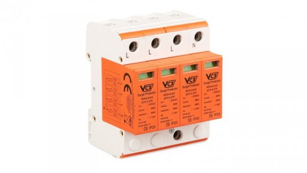 Ogranicznik przepięć Typ T2 4P 20kA 1,2kV 275V