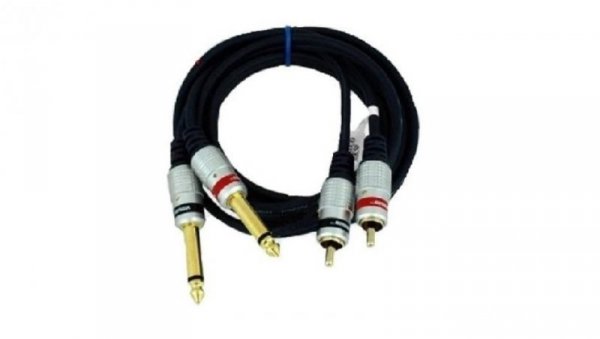 Kabel audio 2xwt.Jack 6,3 mono/2xwt.RCA MK50 1,5m