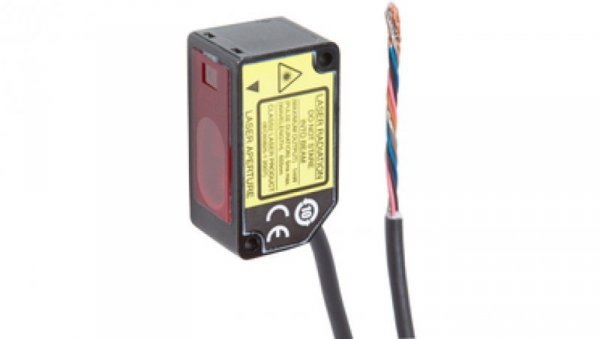 Czujnik laserowy odbiciowo-dyfuzyjny 44x25x20mm Sn:65-135mm 70µm triangulacja 12-24V DC PNP NC/NO kabel 2m PT440302