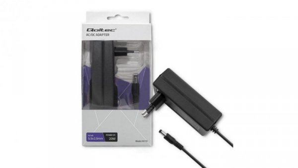 Qoltec Zasilacz wtyczkowy 20W 5V 4A 5.5*2.5