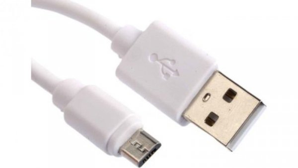 Kabel USB, dł. 1.8m, kolor: Biały