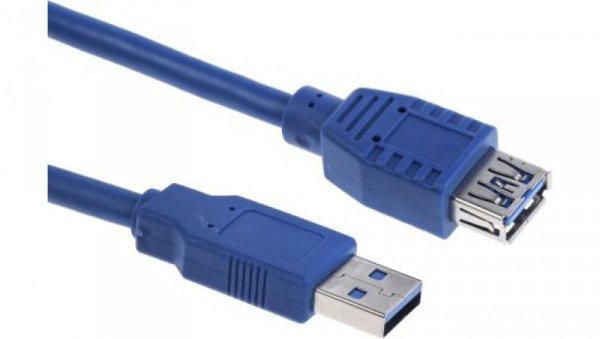 Przedłużacz USB, dł. 1m, kolor: Niebieski