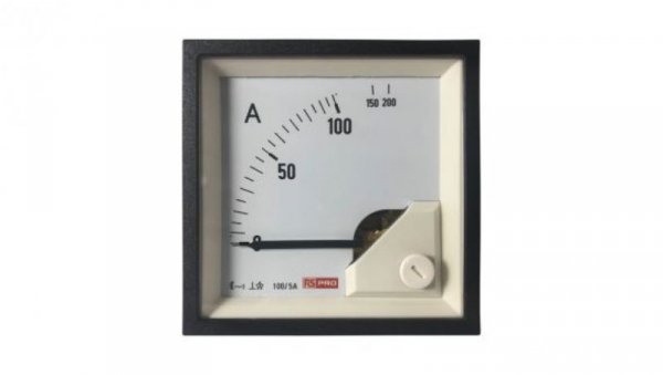 Amperomierz analogowy panelowy 10 (Input) A, 100/5 (CT) A, 200 (Scle) A AC -10C do +65C RS PRO
