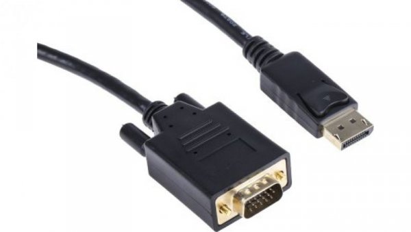 Kabel DisplayPort 1m Męskie DisplayPort to Męski adapter VGA Czarny