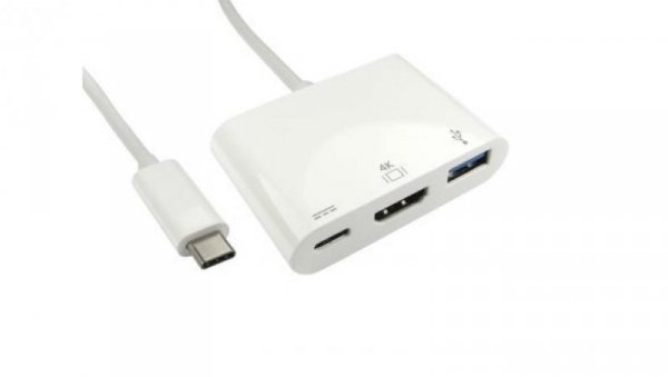 Adapter, do wyświetlaczy: 1, USB C, USB 3.1, HDMI