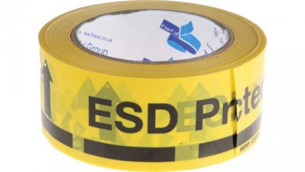 Tak Taśma zabezpieczająca ESD Nie Czarny/żółty, 48mm x 66m Tak Nie, RS PRO Nie ESD Protected Area Podłoga