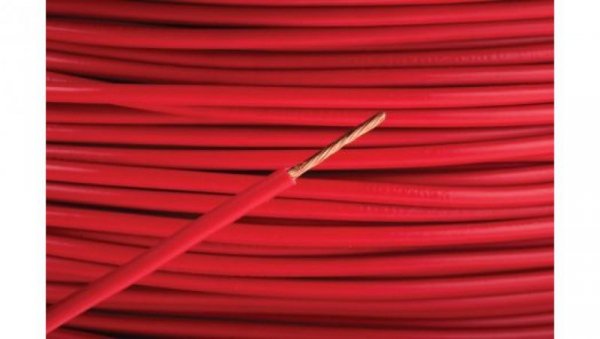 Przewód jednożyłowy linkowy, 2491X, 1 mm², 32/0,2 mm, 17 AWG, PVC, 500 V, Czerwony, dł. 100m, RS PRO