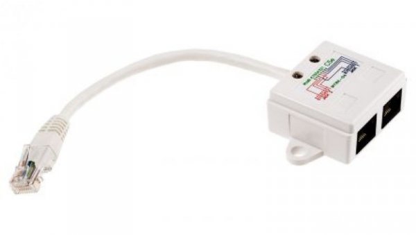 Adapter do złączy RJ, Cat5e, 2 portów Bez ekranowania, RJ45, 170 mm
