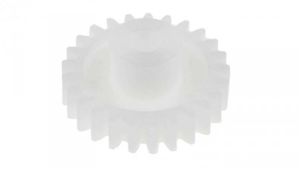 Koło zębate walcowe, moduł: 1, l.zębów: 25, śr. piasty: 11.7mm, śr. otworu: 5mm, POM