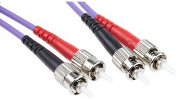 Kabel światłowodowy, średnica: 50/125μm, OM3 Wielomodowy, Fioletowy, ST / ST