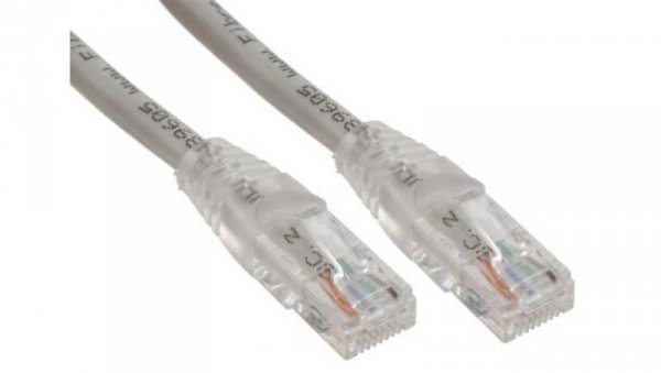 Kabel kategorii 6, Szary, Wtyk RJ45/męski RJ45dł.: 500mm, mat. koszulki: PVC